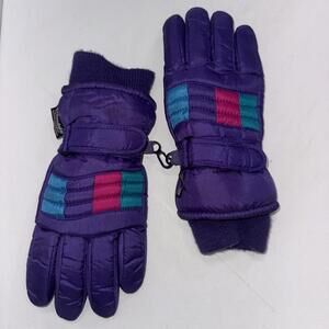 Vintage 3M Thinsulate Winter Ski Snowboard Pink Purple Gloves Kids Youth 7-14Y